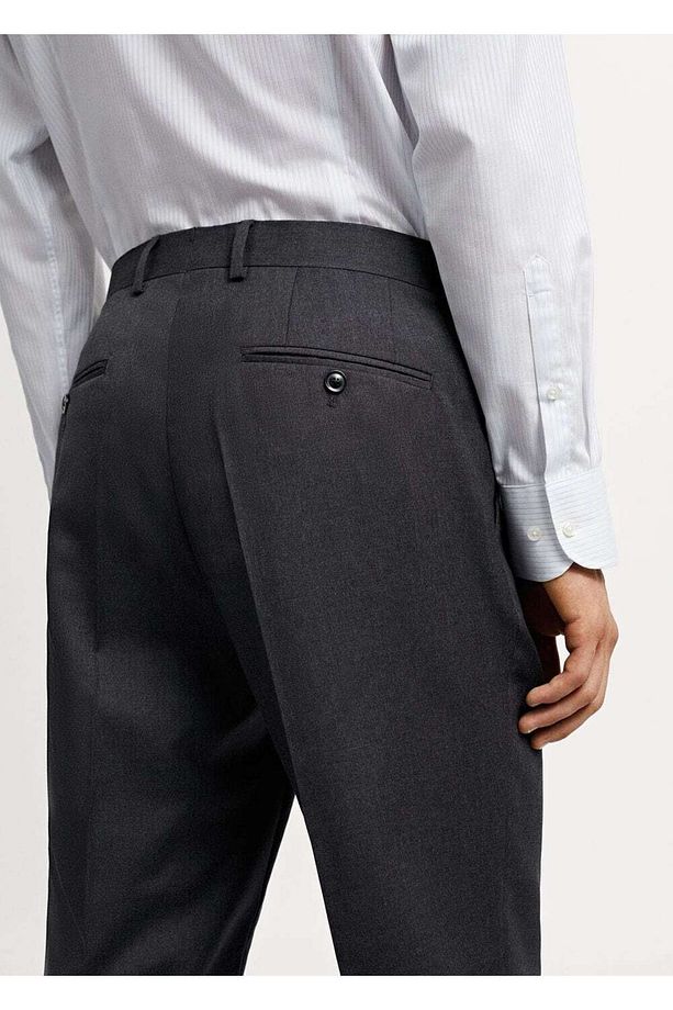 %100 Saf Yün Kumaş Pantolon - 6