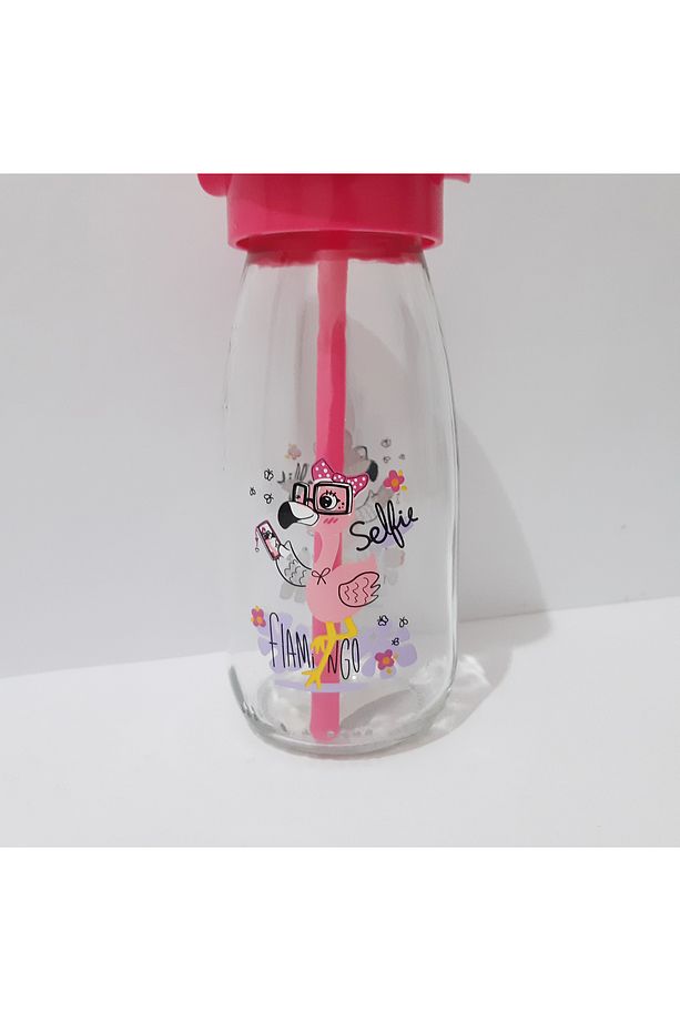 Pipetli Süt Şişesi Çocuklar İçin Süt Meye Suyu Şişesi 250ml Karikatür Desenli Şişe - 3