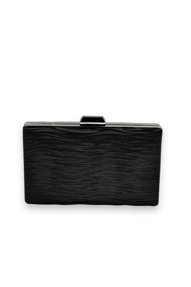Black Pleated Satin Evening Dress Bag with Metal Handle Handles Wedding Engagement Henna Evening Bag Graduation Bag