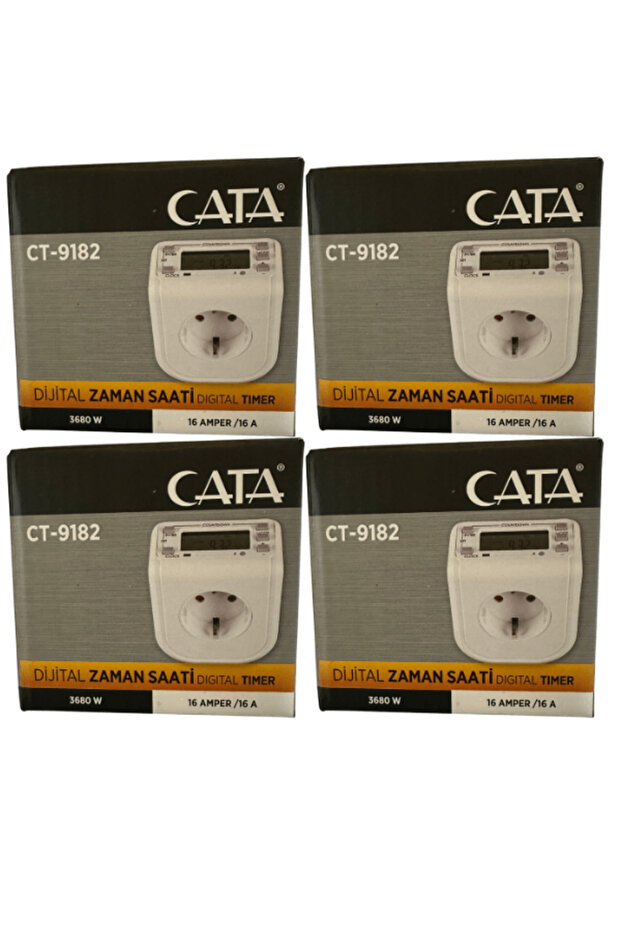 CT-9182 3680 واط 16 أمبير ساعة توقيت رقمية (4 قطع)