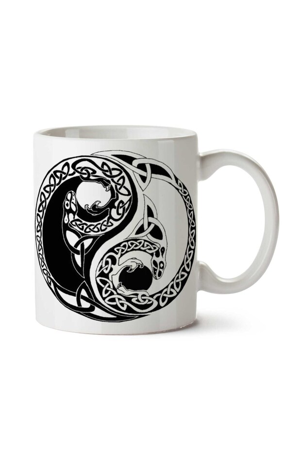 كوب Yin-Yang-Tattoos مطبوع على الجانبين