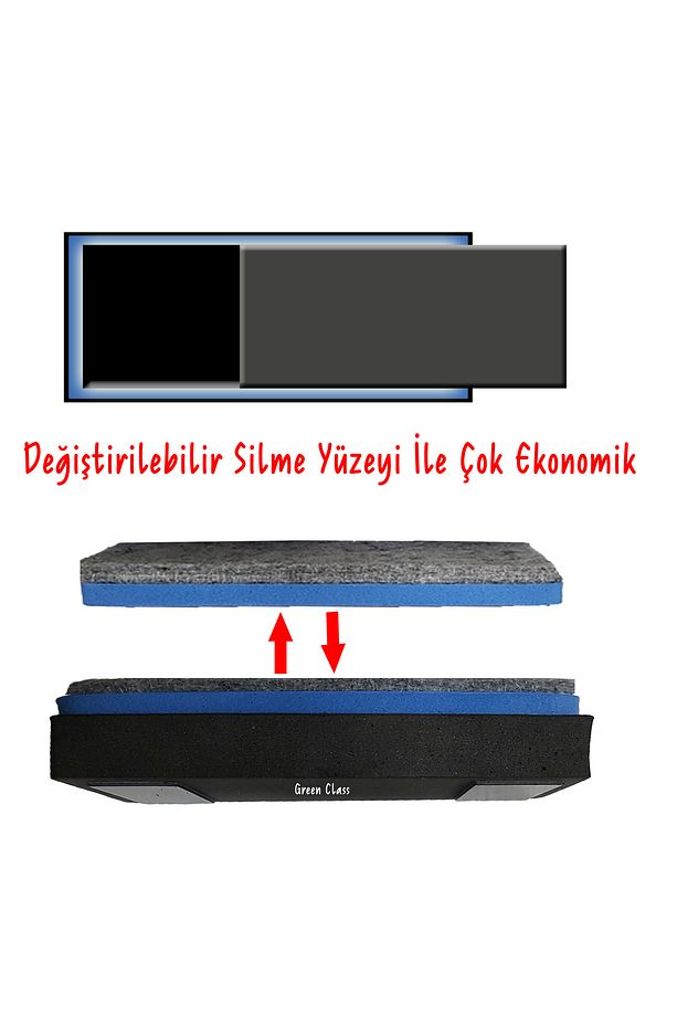 Mıknatıslı Tahta Silgisi-değiştirilebilir Keçe 6 Adet - 3