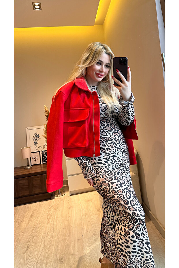 Selen Leopar Elbise - 7