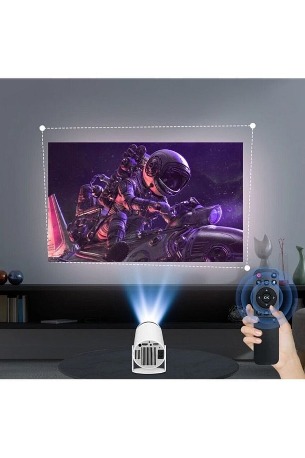 4K Android Led Projektör 1280*720P Taşınabilir Ev Sinema Projeksiyonu Wifi Akıllı Görüntü Sistemi - 6