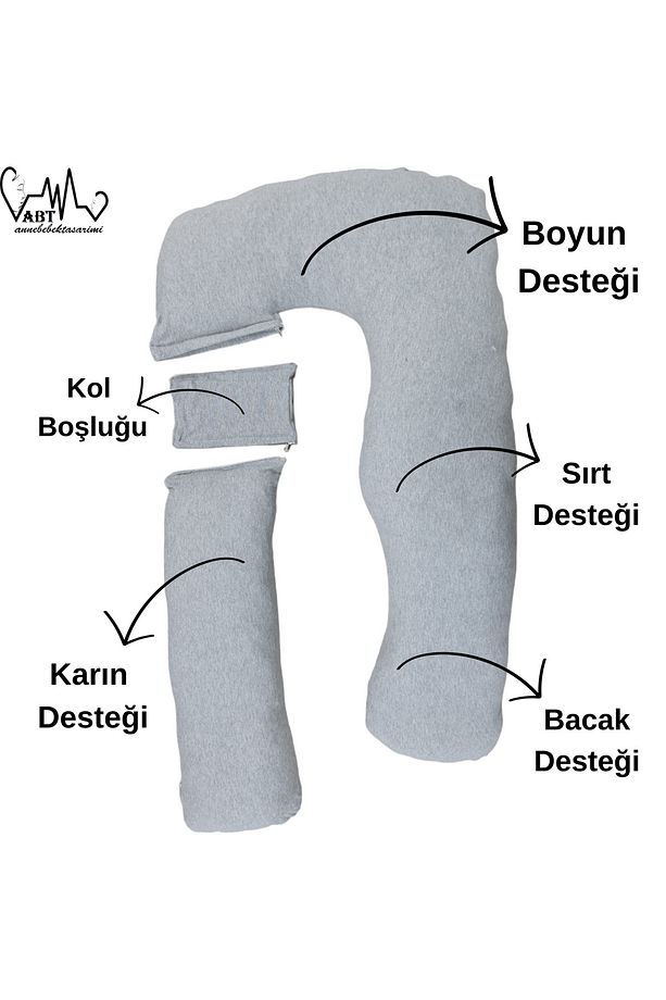 5 Farklı Bölge Destekli Hamile Ve Emzirme Yastığı (iç astarlı) (kol buşluklu) (U ve L şekli) - 3