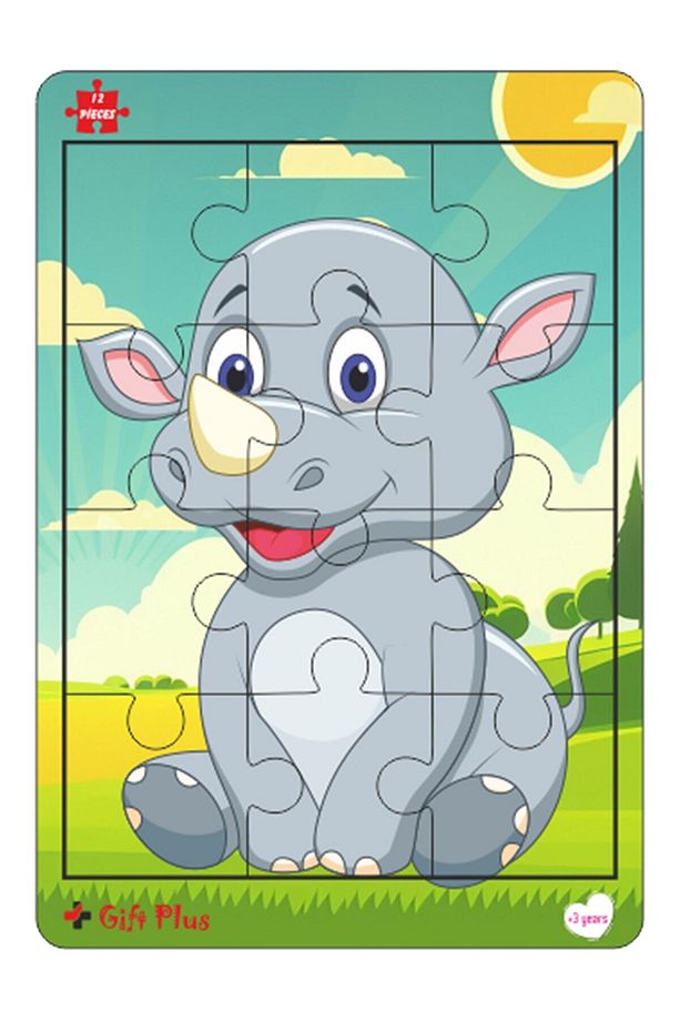 Ahşap Puzzle 6'lı Set Hayvalar Eğitici Yapboz Puzzle Set 1 (12 parça) - 4