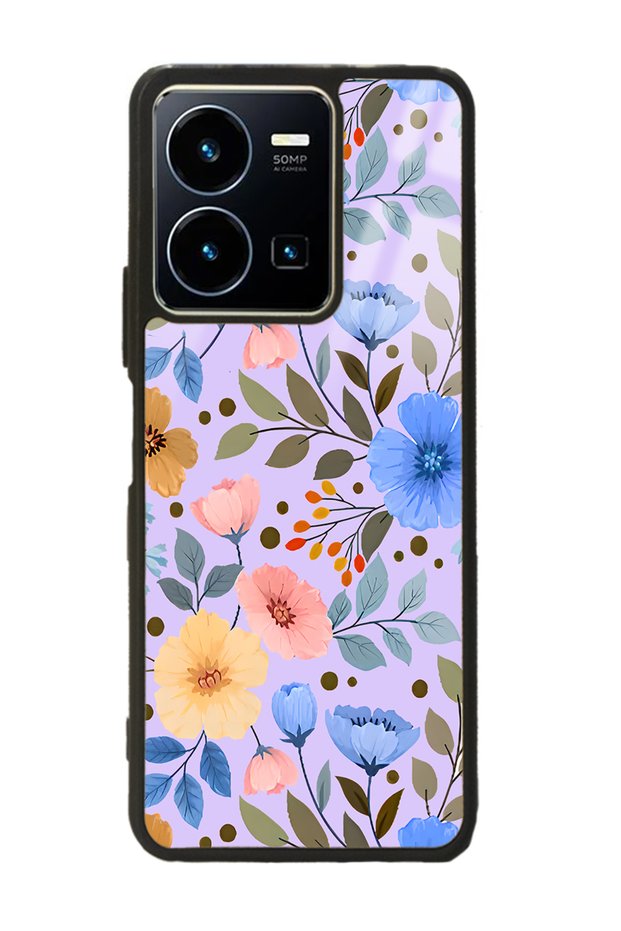 Vivo Y22s Glossy Phone Case with Flower garden Design