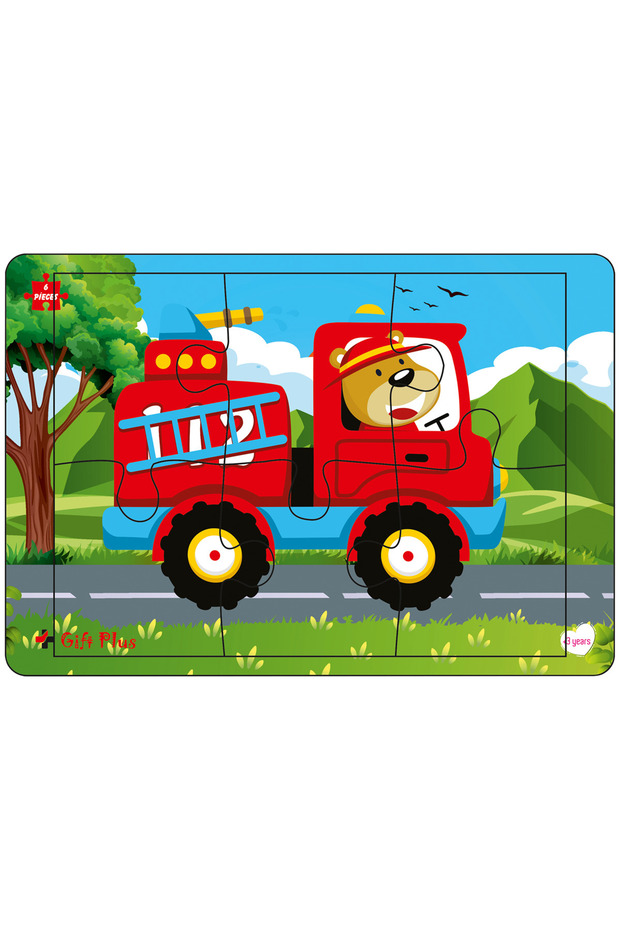 Ahşap Puzzle 6'lı Set Hayvalar Eğitici Yapboz Puzzle Set 1 (6 parça) - 7