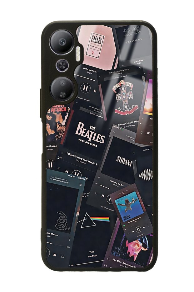 Infinix Hot 20 Glossy Phone Case with Retro Music Design