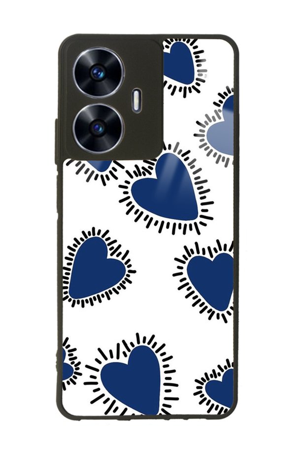 Oppo Realme C55 Blue Heart Design Glossy Phone Case