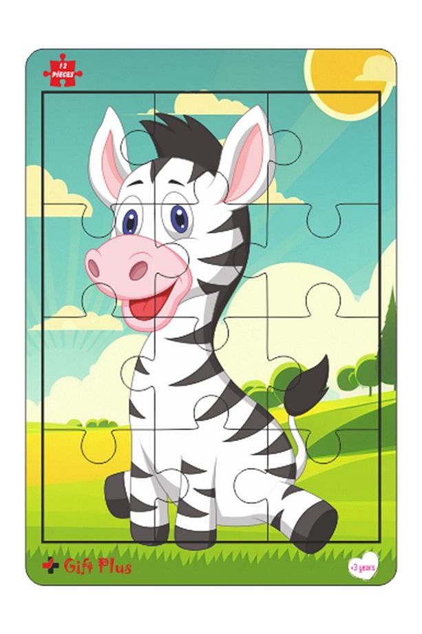 Ahşap Puzzle 6'lı Set Hayvalar Eğitici Yapboz Puzzle Set 1 (12 parça) - 7