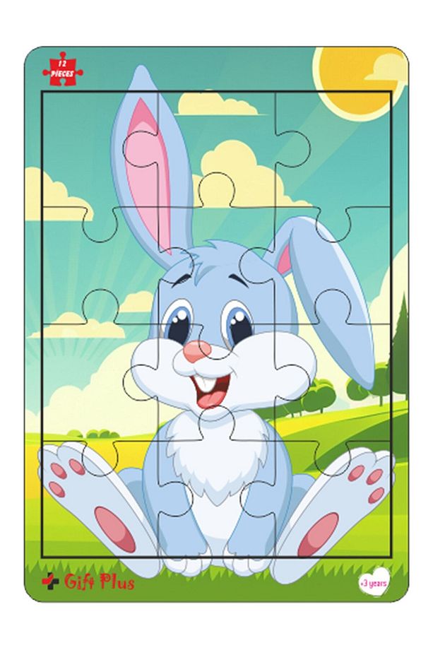 Ahşap Puzzle 6'lı Set Hayvalar Eğitici Yapboz Puzzle Set 2 (12 parça) - 8