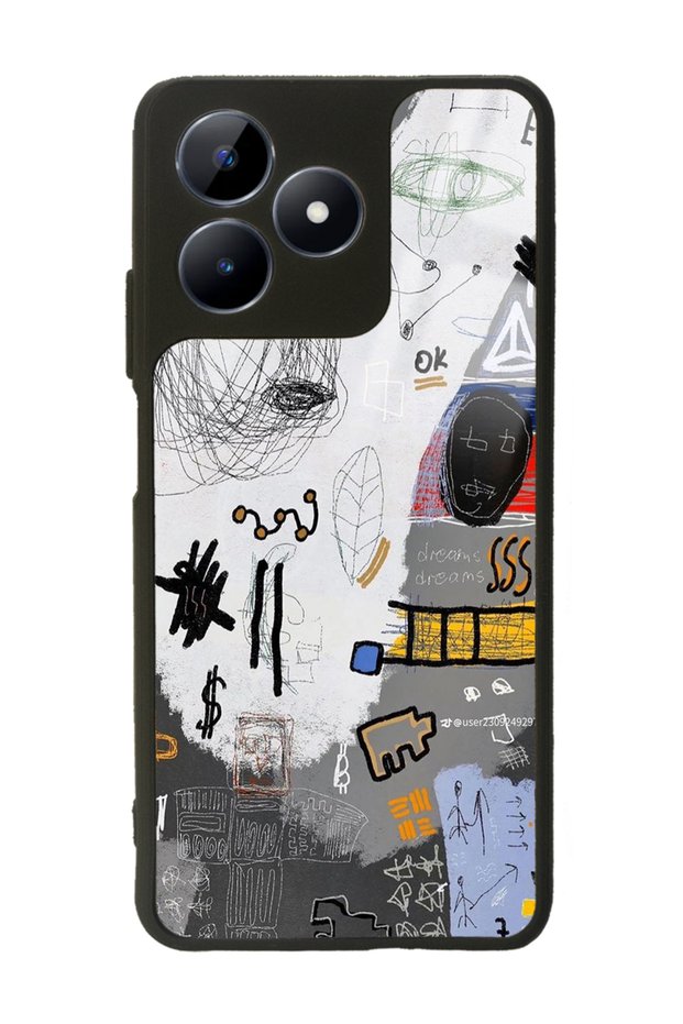 Glossy Phone Case for Oppo Realme C53 Math Board Design
