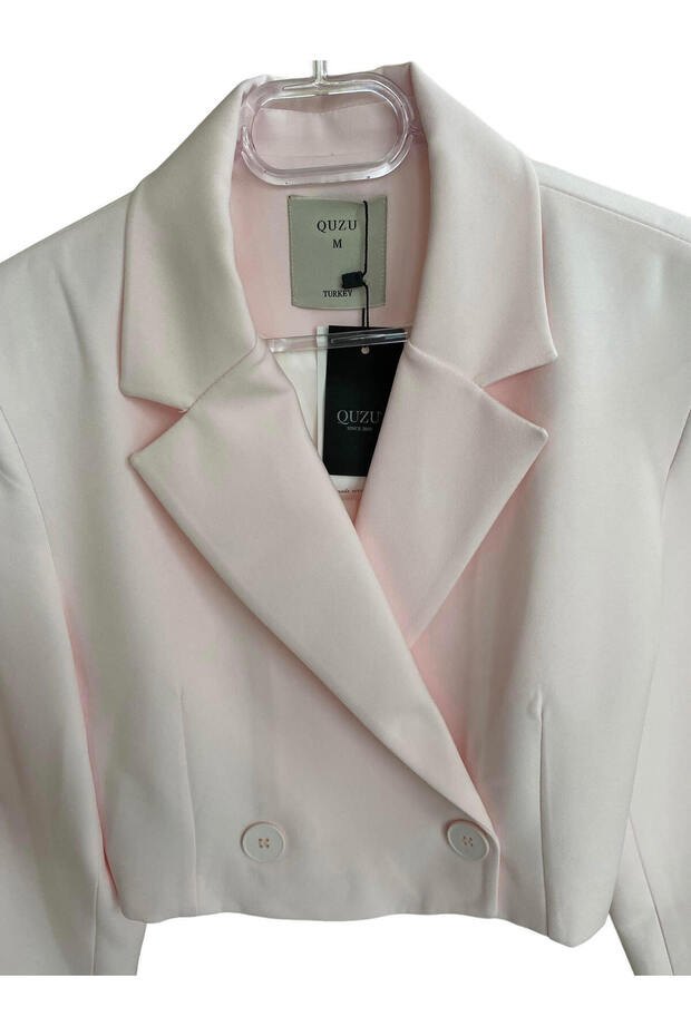 Tek Düğmeli Crop Ceket - 2