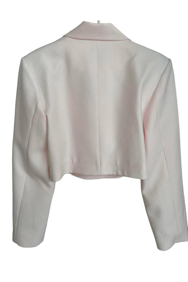 Tek Düğmeli Crop Ceket - 3