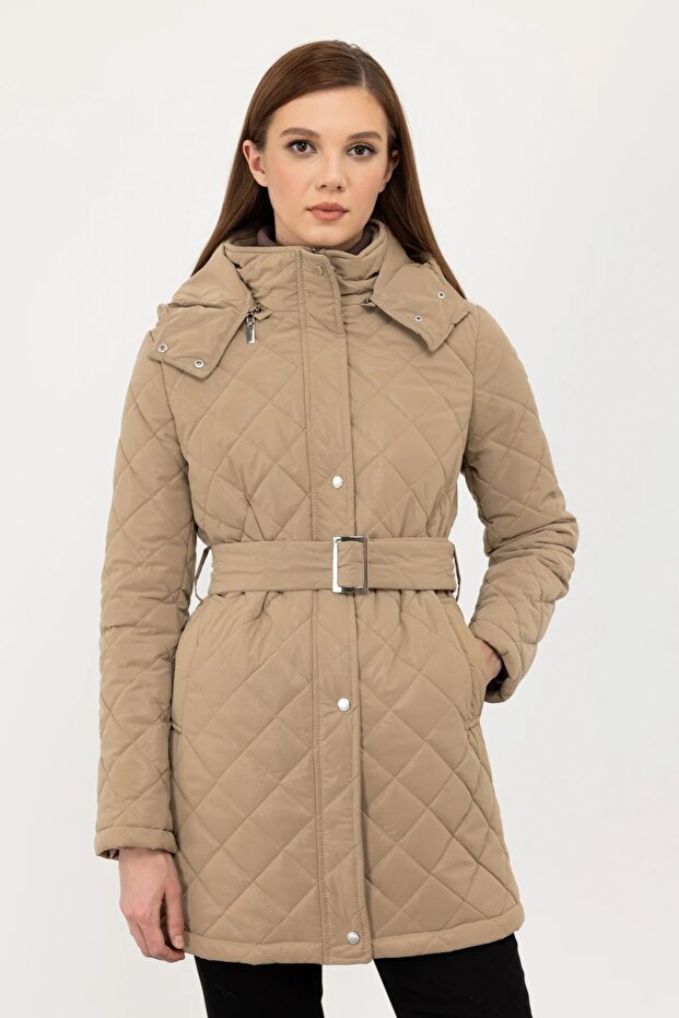 Kapitone Kapüşonlu Kaban - 1