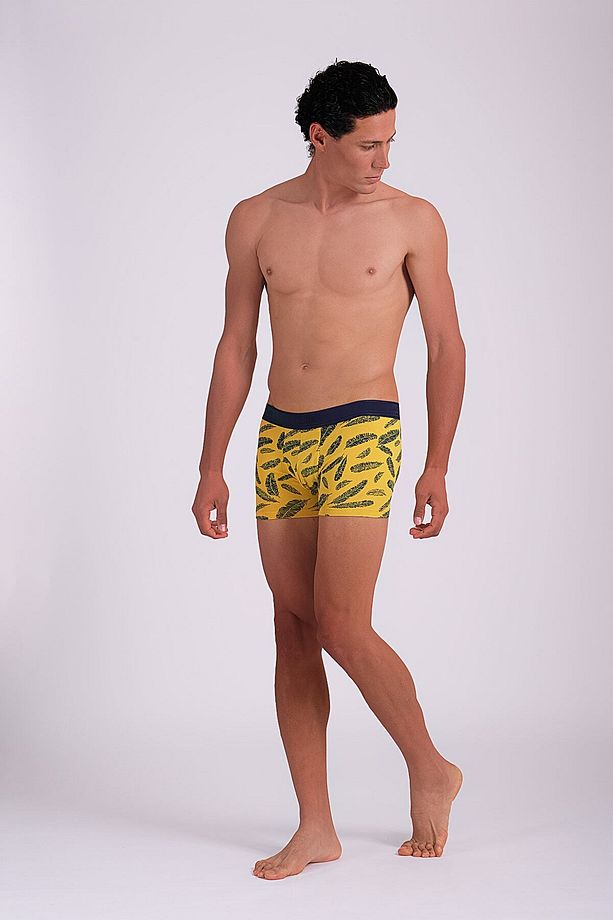 Sarı Compact Yaprak Desenli Boxer - 2