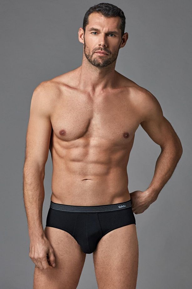 Siyah Penye Compact Düz Erkek Slip Külot - 1