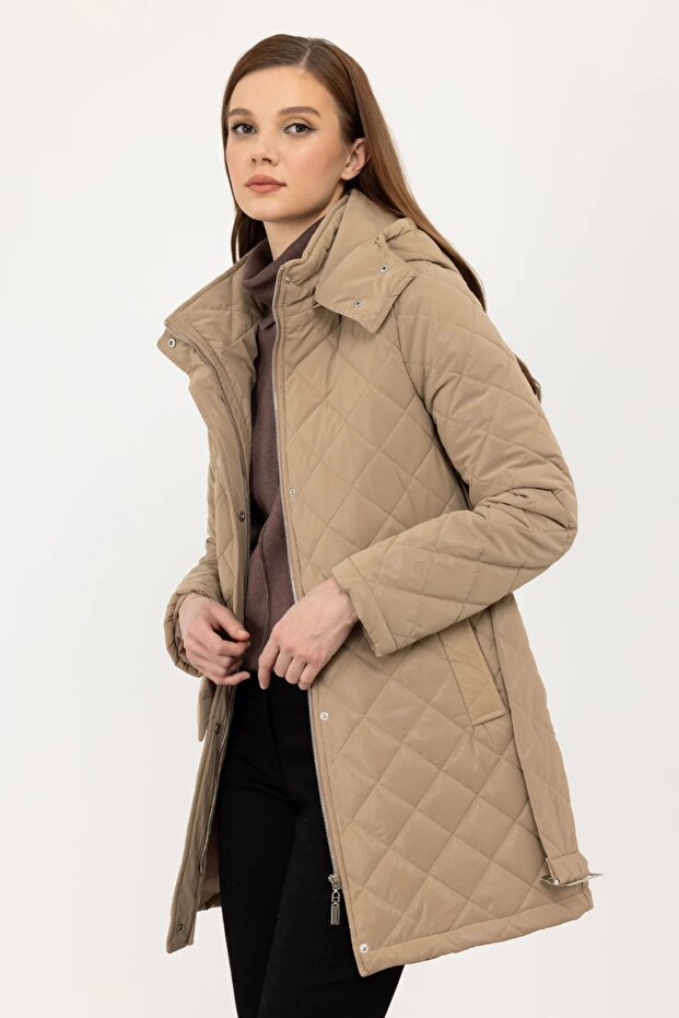 Kapitone Kapüşonlu Kaban - 2