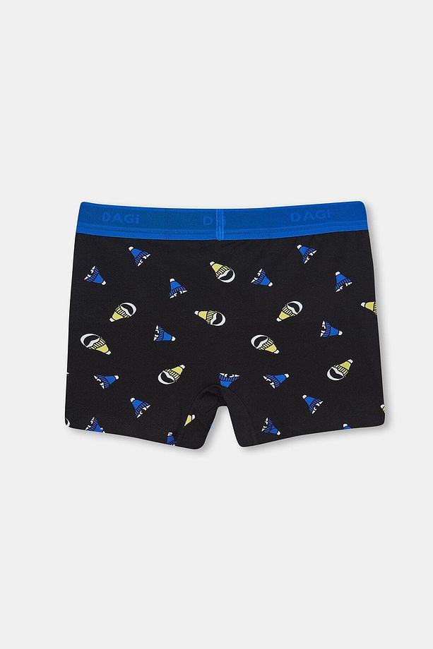 Siyah-saks Compact Şapka Desenli Boxer - 3