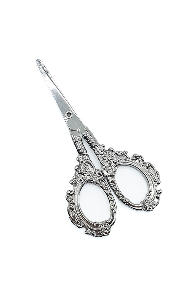 Promise Engagement Henna Scissors Ribbon Cutting Scissors Patterned Silver