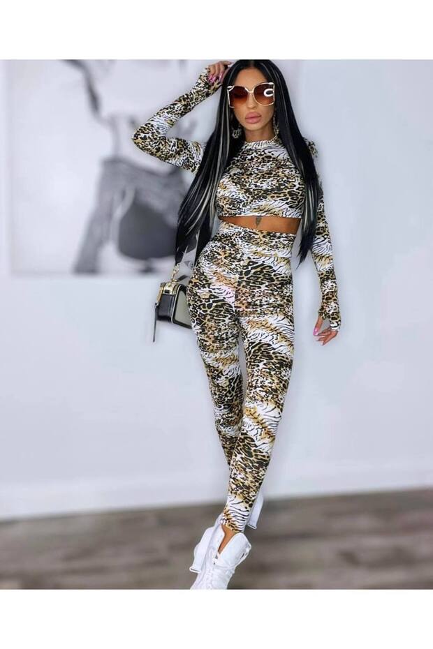 Digital Printed Tights Bustier Double Set - 3