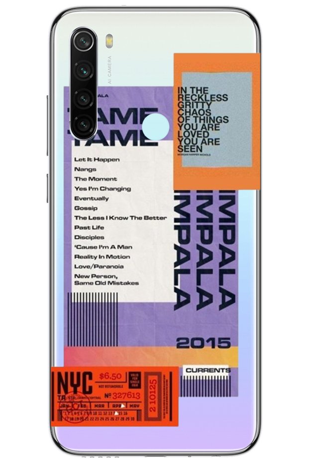 جراب سيليكون شفاف لهاتف Xiaomi Redmi Note 8 Impala مع نمط
