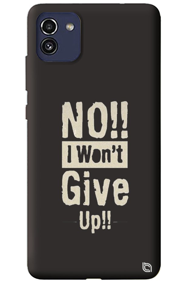 I Don'T Care Patterned Silicone Phone Case with Velvet Inside for Samsung A03 Black Premium