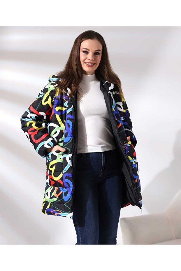 long patterned quilted coat - 4