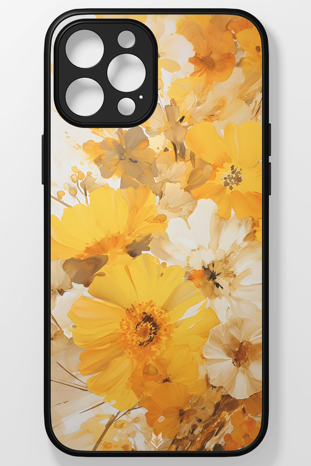 Floral Flower Unbreakable (Tempered) Glass Hard Plastic iPhone 14 Phone Case