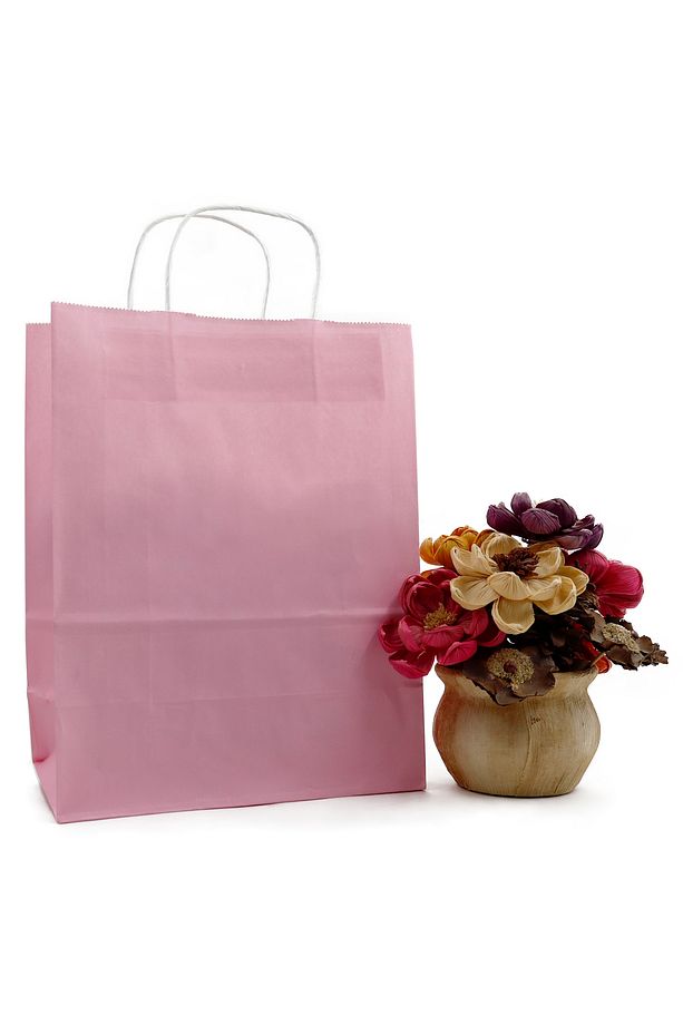 25 x 31 cm Pembe Kağıt Çanta 2 Adet , Hediye Poşeti - 1