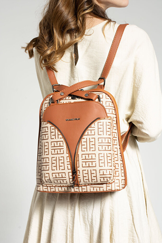 Leather Women's Backpack and Shoulder Bag