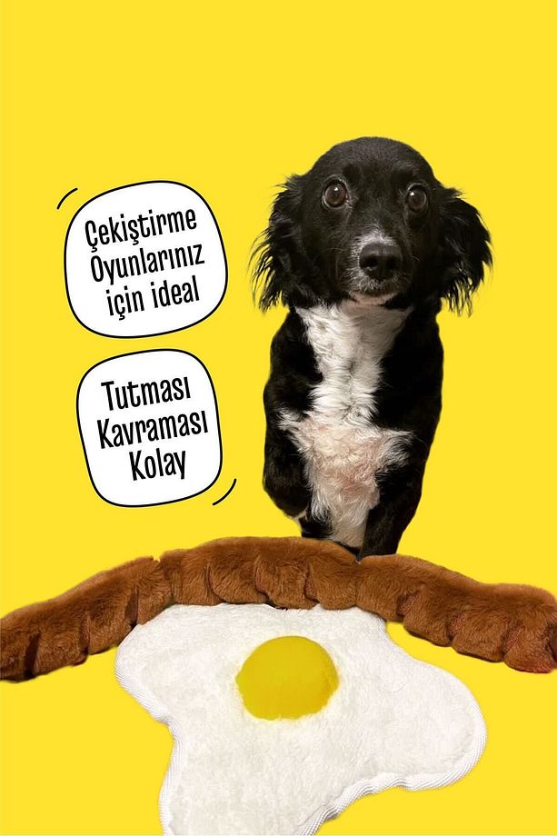 Kahvaltı Keyfi Köpek Peluş Oyuncak Seti 2 Adet Ses Çıkaran Köpek Çekiştirme Oyuncakları - 9