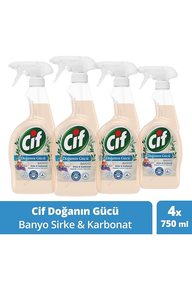 Doğanın Gücü Banyo Sprey Sirke, Karbonat Ve Organik Lavanta Yağı Içerir 750 ml 4adet - 1