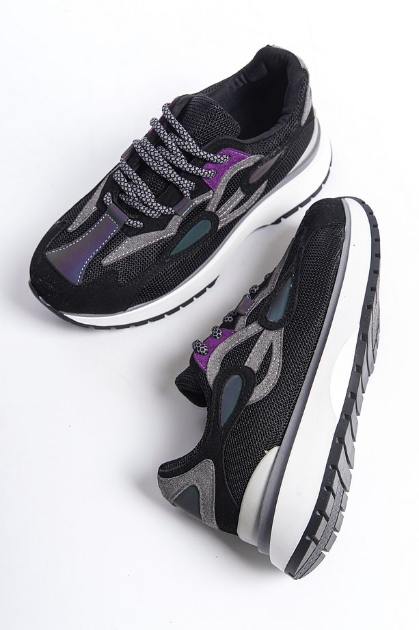 Kwan Kadın Yüksek Taban Sneaker Bağcıklı Spor Günlük Ayakkabı - 5