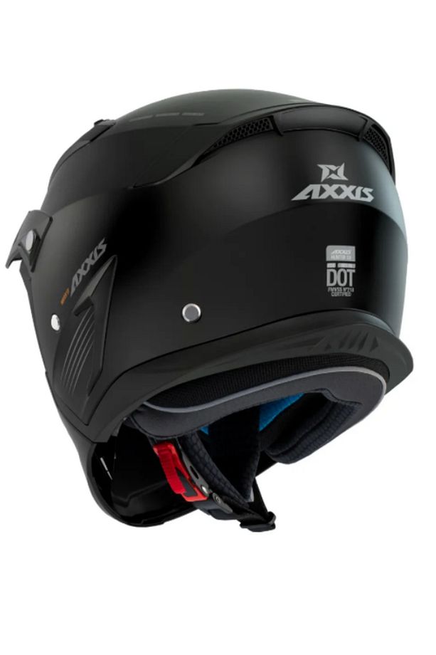 KASK AXXİS HUNTER SV SOLID A1 MATT BLACK ÇİFT VİZÖRLÜ ÇENE ÇIKABİLEN MODEL - 3