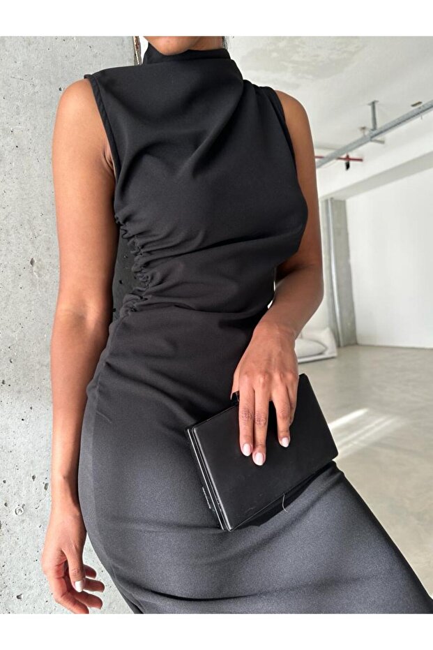 Rochie cu guler cu mâneci zero 4048 - 2