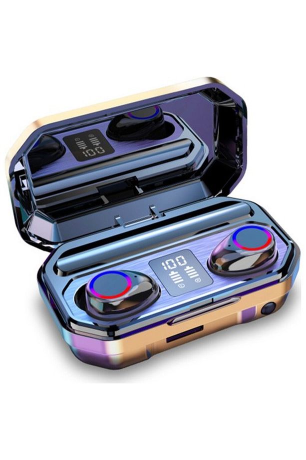 Powerbankli Bluetooth Kulaklık Şarj Göstergeli Kulak İçi Kablosuz Mikrofonlu Hi-Fi Kulaklık M12 - 4