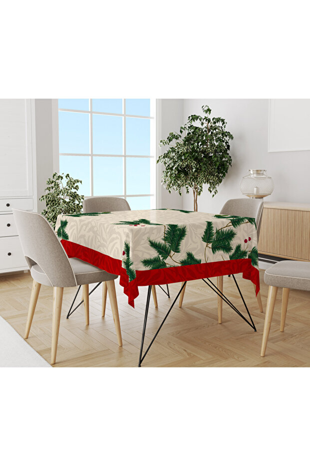 Christmas Patterned Velvet Texture Tablecloth - 1
