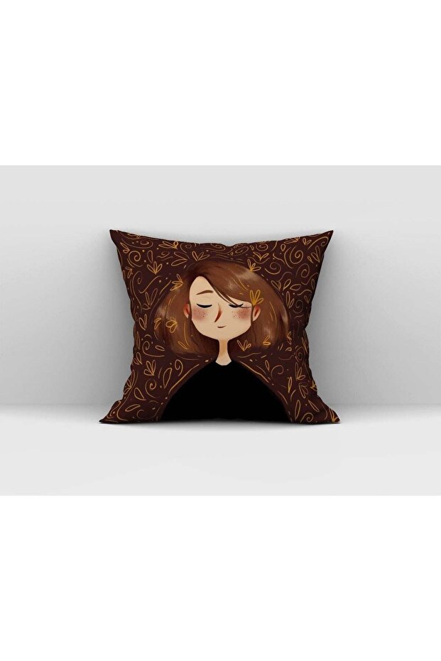 Velvet Textured Double Face Dream Girl Series 04 Throw Pillow Case 508