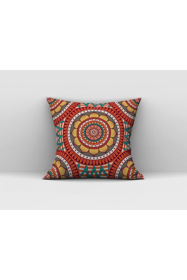 Mandala Patterned Double Sided Digital Printed Throw Pillow Cover - 1