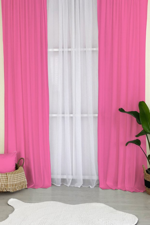 Plain Pink Color Velvet Baby and Children's Room Background Curtain