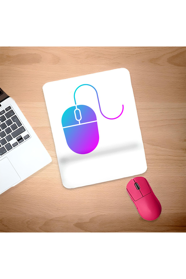 Colorful Mouse Pattern Rectangular Mouse Pad with Wrist Support - 1