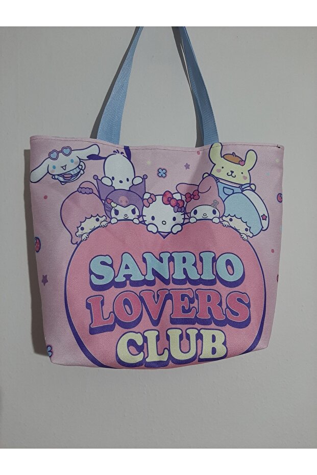 حقيبة كتف من القماش بتصميم منقوش من Sanrio Kawai Lovers Club
