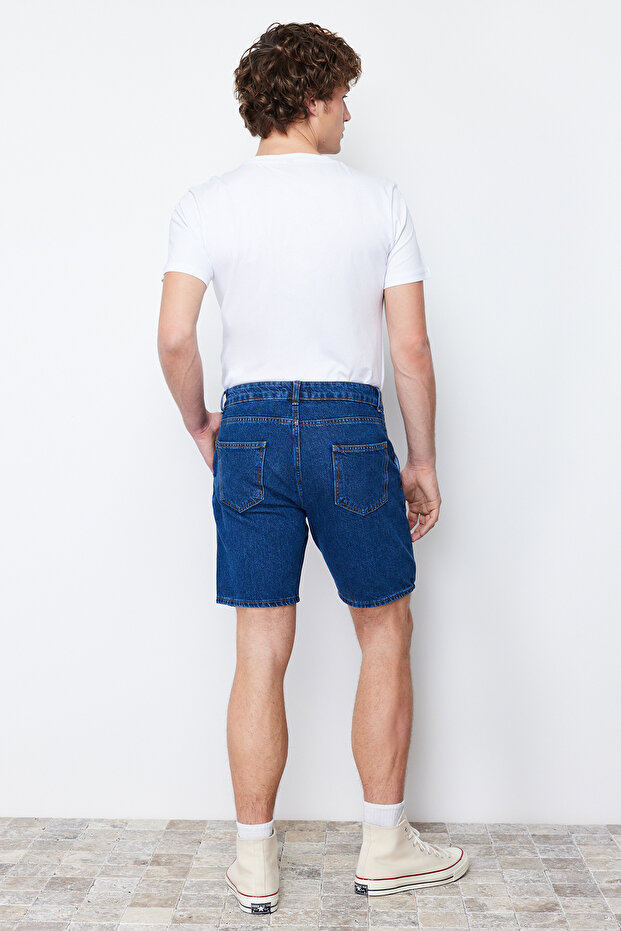 Lacivert Pileli Regular Şort & Bermuda TMNSS21SR0493 - 5