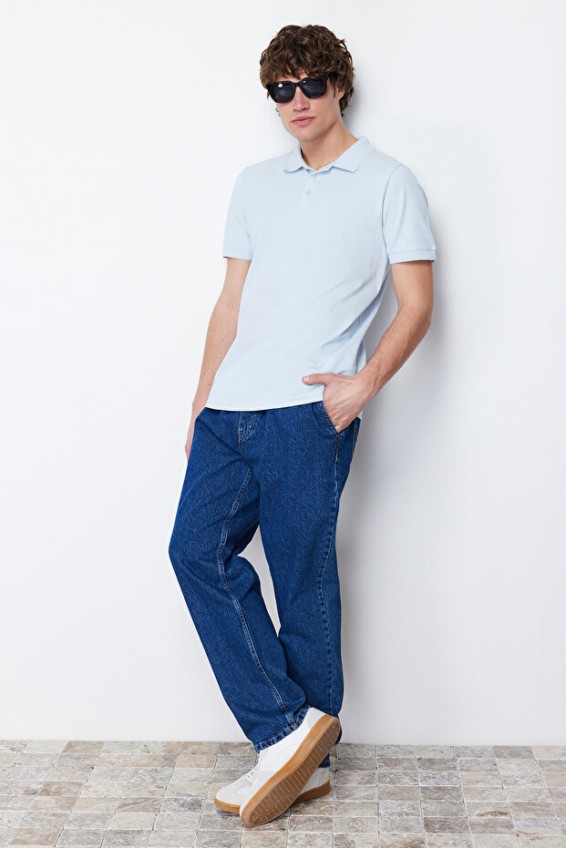 Mavi Slim/Dar Kesim Polo Yaka Kısa Kollu %100 Pamuk Polo Yaka T-shirt TMNSS20PO0009 - 2