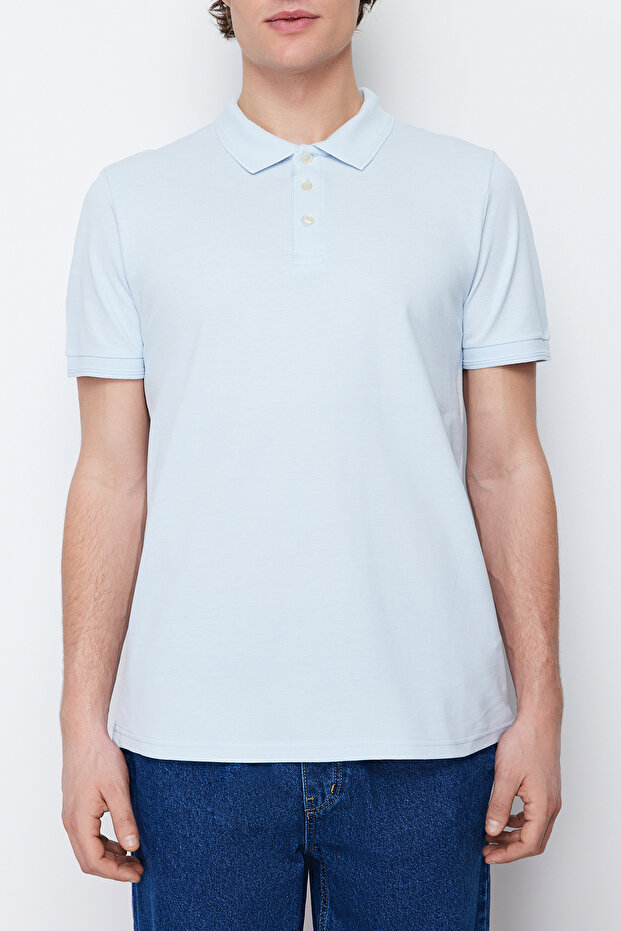 Mavi Slim/Dar Kesim Polo Yaka Kısa Kollu %100 Pamuk Polo Yaka T-shirt TMNSS20PO0009 - 4