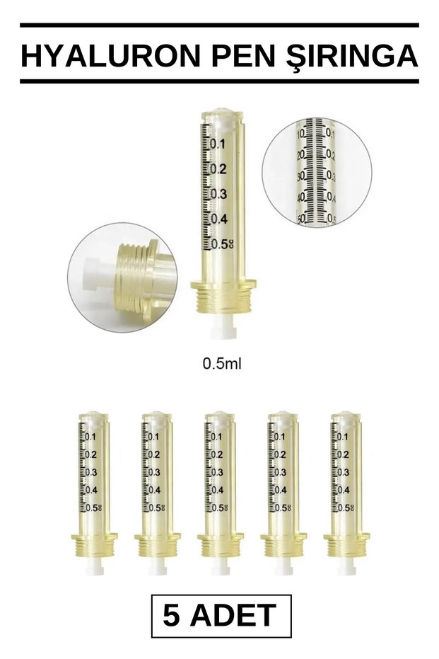 Hyaluron Pen Pen Syringe 0.5 ml 5 Pcs Without Needle Head Hyaluron Pen Pen 0.5 ml 5 Pcs