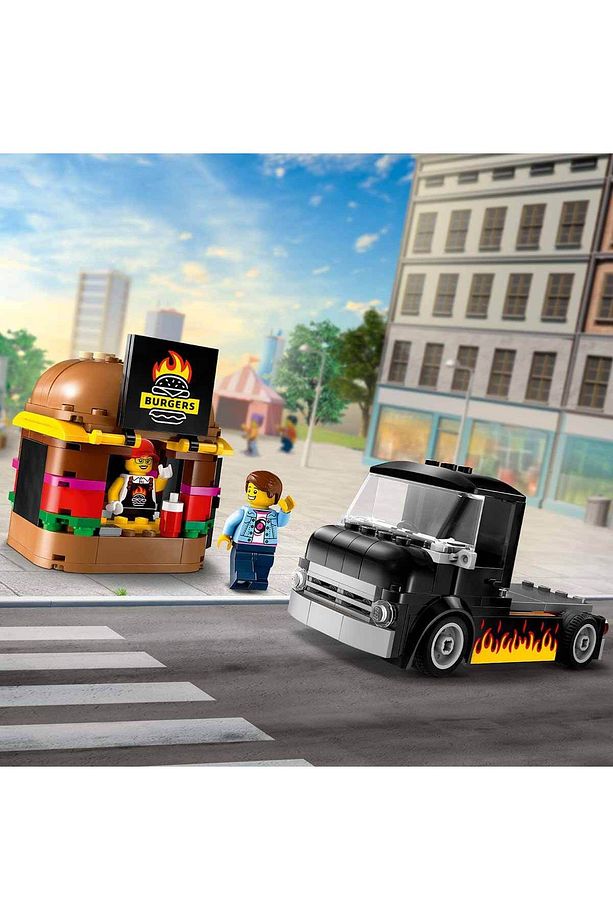 ® City Hamburger Kamyonu 60404 - 5 Yaş ve Üzeri için Yaratıcı Oyuncak Yapım Seti (194 Par - 5