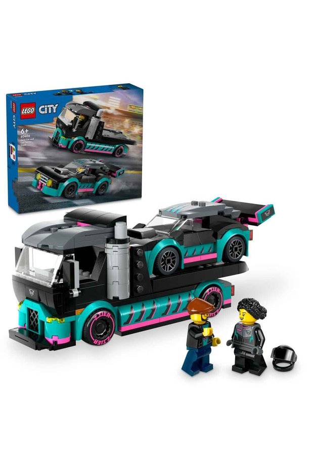 ® City Race Car and Car Carrier Truck 60406 for Children 6 Years and Above Y